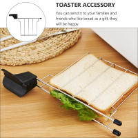 Tostadora 850W con 2 Clip para Sandwich, Tostadora de Ranuras con Pinza de Rejilla, 7 Nivel de Tostaduras y 4 funciones, Hornear, Calentar, Descongelar y Cancelar, Pequeños Aparatos Electrodomestico para Cocina, Calentar Pan de Molde para Desayuno, Negro - details 3