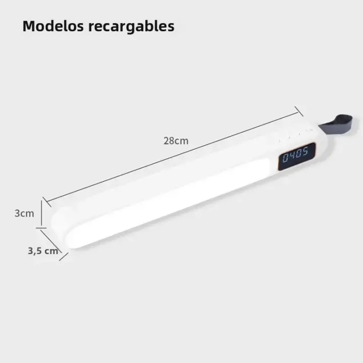 Lámpara De Escritorio LED Magnética Con Reloj Luz Nocturna Multifuncional Giratoria Para Dormitorio Y Oficina Recargable Con Control Táctil - 1