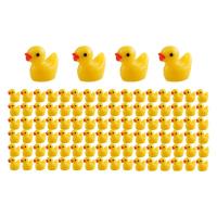 50/100 Pcs Miniaturas De Pato Amarillo Ornamento Figuras Pequeñas De Resina Para Decoración De Hogar Y Paisaje Micro Estilo Pastoral - details 0