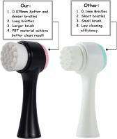 Cuchillo facial 2 en 1, Cuchillo exfoliating de limpieza facial with Cerdas suaves ultrafinas limpieza profunda de Poros - details 2