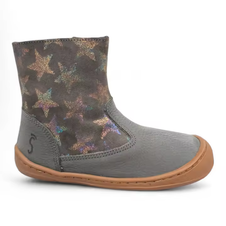 Nens 9060-R Lavanda Stella Gris Botín Barefoot Calzado Infantil Respetuoso FlexiNens con Piso Plano y muy Flexible. Plantilla Extraíble. - 1