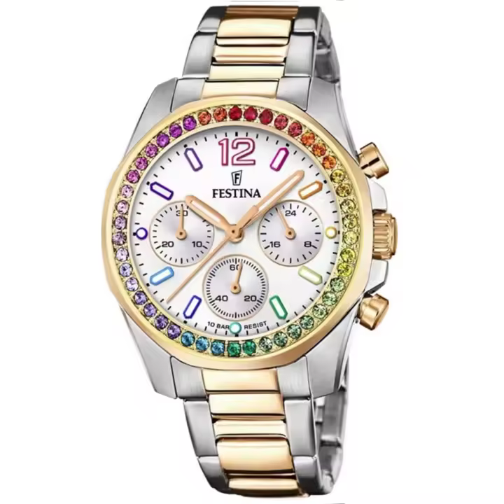 Reloj FESTINA F20608/2 "BOYFRIEND" Collection Para Mujer Esfera Blanca Gold Tone - 1