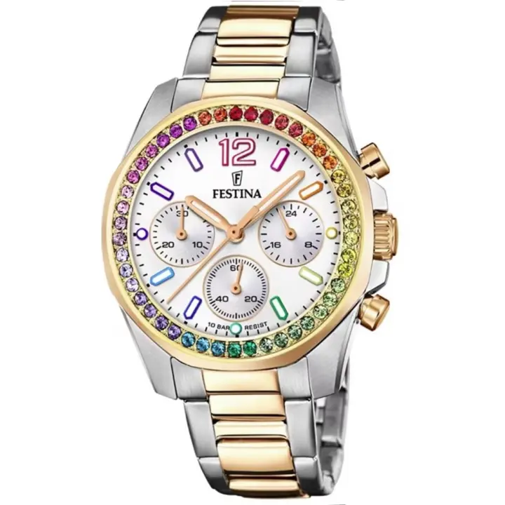 Reloj FESTINA F20608/2 "BOYFRIEND" Collection Para Mujer Esfera Blanca Gold Tone - 1