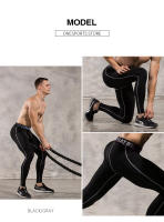 Leggings De Compresión Para Hombre Pantalones De Entrenamiento En El Gimnasio Secado Rápido Running Tights Fitness Baloncesto Carreras De Medio Maratón Ropa Deportiva De Polyester Y Spandex - details 3