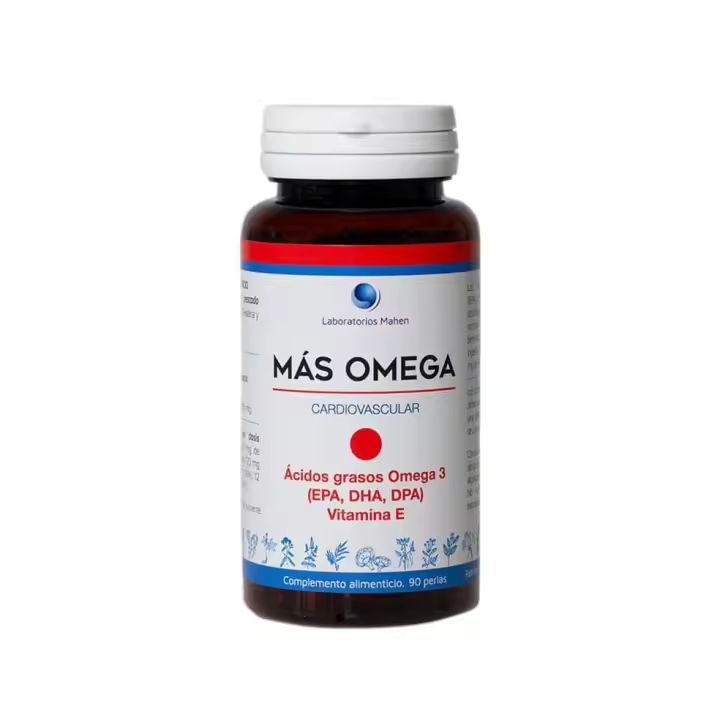 Mas Omega punto rojo 90 perlas Mahen - Suplemento alimenticio de calidad con aceite de pescado omega-3 para una salud óptima - 1