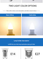 8PCS Bombilla LED E14 E27 3W 6W 9W 12W 15W Luz Cálida Fría Interior 220V Bombilla De Vela Decorativa Para Hogar Y Candelabro - details 5
