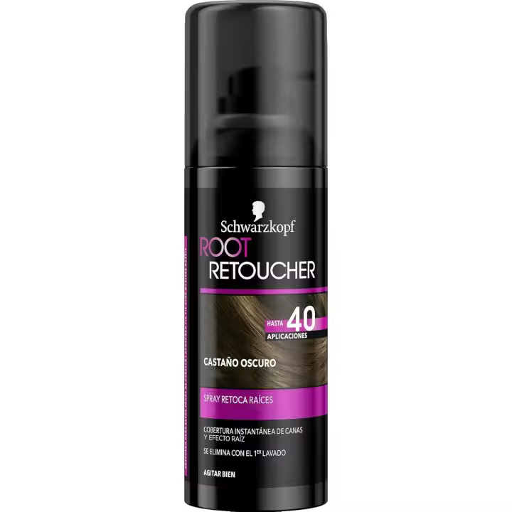 Schwarzkopf - Root Retoque Spray de Coloración Color Castaño Oscuro  - 1 Ud de 120ml - 1