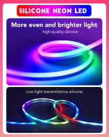 Luces De Neón Rojo Suave Con Bluetooth Y Sincronización De Música 84 LEDs/M Para Dormitorio Sala De Estar Cable De Silicona DC12-24V LED Strip - details 9