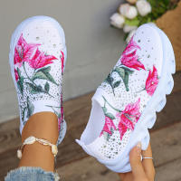 Zapatillas De Mujer Verano 2024 Con Floral Knitted Transpirables Mesh Plataforma Suave Calzado Casual Comodidad Talla 43 - details 4
