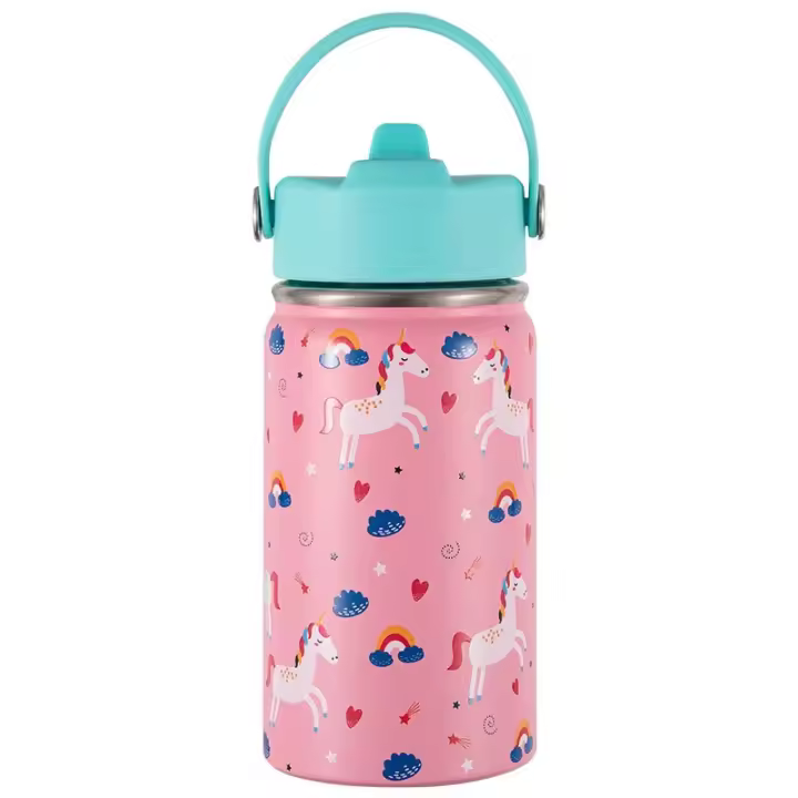 350ml Stainless Steel Water  Bottle for Children (20 Designs) keeps Cold and Color-Reusable Thermal | BPA-Free | Keeps 24H Cold/12H Heat | Thermo & Hermetic-Leak-Proof Double Wall (TK350 1099 F6 D7) - 1