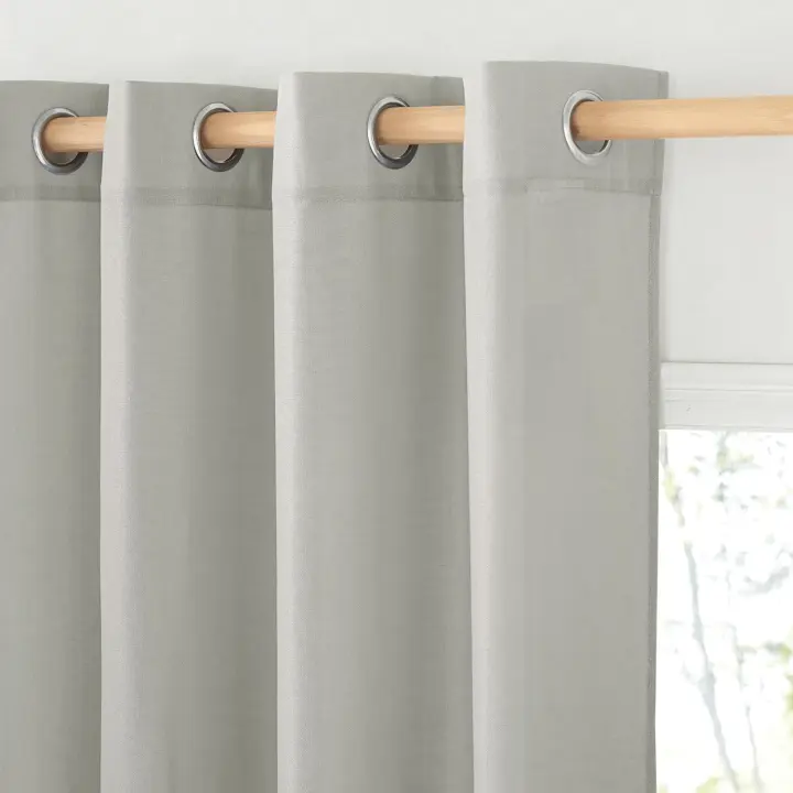 PONY DANCE Cortinas Salon 2 Piezas de Lino 140x245cm(AnchoxAlto), Visillos Dormitorio Beige Translúcidas con Ojales Visillos para Ventanas de Habitacion Infantiles, Crema - 1