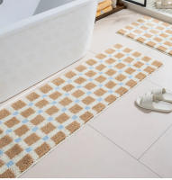 Alfombra De Baño Geométrica Tufting Suelo Suave Para Dormitorio Y Sala De Estar Alfombrilla Aestética Moderna Y Sencilla Para El Hogar - details 3