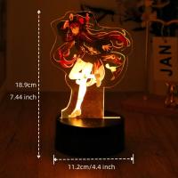 Lámpara 3D Anime Genshin Impact Luces Nocturnas LED Decorativas Toque Inteligente Para Dormitorio Regalo De San Valentín Decoración De Hogar - details 2