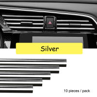10 Piezas De Decoración Para Ventiladores De Aire De Coche En Cromo Estilo Mouluring U Shaped Accesorios Para Acondicionador De Aire Grille PVC Para Estilo De Coche - details 7