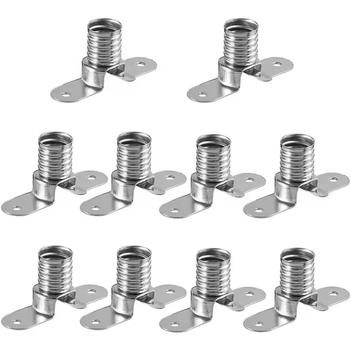 Base de enchufe para bombillas LED E10, 10 piezas de soporte de bombilla con montaje de tornillo para accesorios de prueba eléctrica de circuitos de experimentos en el hogar - 1