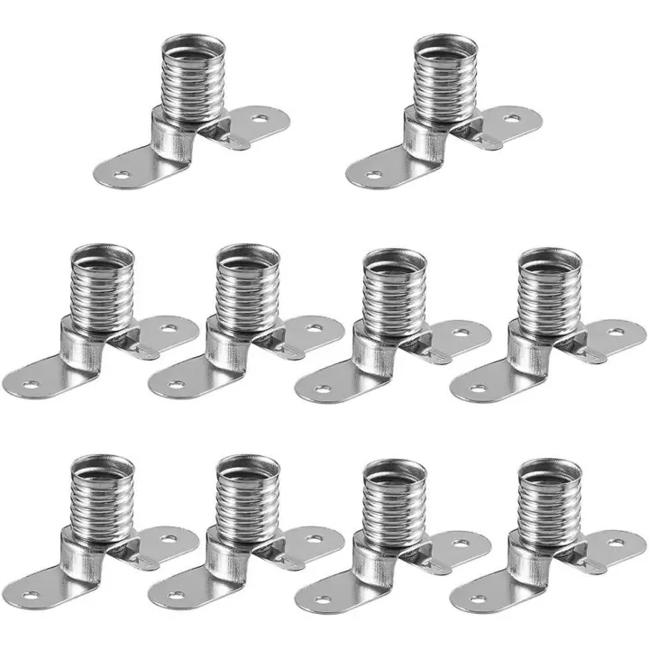 Base de enchufe para bombillas LED E10, 10 piezas de soporte de bombilla con montaje de tornillo para accesorios de prueba eléctrica de circuitos de experimentos en el hogar - 1