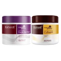 KARSEELL - Pack de 2 - 1 Mascarilla Capilar Colágeno + 1 Mascarilla Capilar Violeta Cabello Rubio Hidratación Reparación Capilar Matificante Aceite Argán Antifrizz Pelo Seco y Dañado - 2 x 500 ml. - details 0