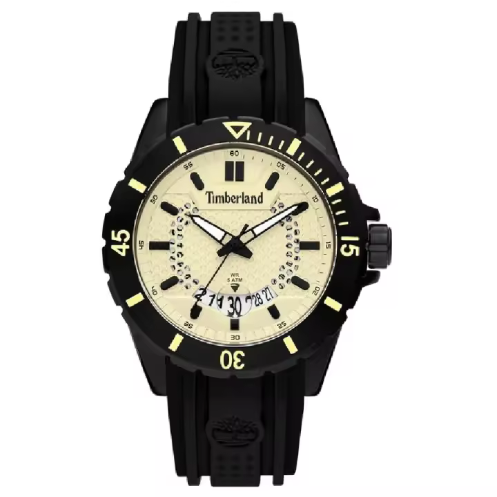 Reloj timberland hombre  15578jsb-14p (medford 46mm beige 3h date black silicon) - 1