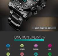 Reloj Digital Skmei 3 Tiempos Con Pantalla Retroiluminada Reloj De Pulsera Cuarzo Para Hombre Correa De Acero Inoxidable Completa Cuenta Regresiva Relogio Masculino - details 4