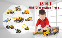 Camiones De Ingeniería De 12 En 1 Miniatura De Aleación Vehículo De Construcción Para Niños Juguetes De Cargador Y Excavadora Regalo Para Niños De 4 a 6 Años - details 0