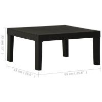 vidaXL Mesita de jardín de plástico gris - details 4