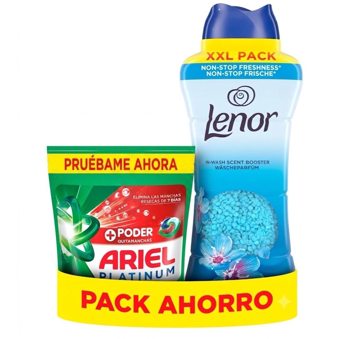 LENOR Perlas Frescor de Abril 735 gr + ARIEL Oxi 10 Lavados