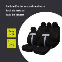 ENERFERO-Juego completo de fundas para asientos de coche, Fundas Asientos Coche universales, 100% Poliéster,Transpirable y Comodo,Accesorios interiores - details 5