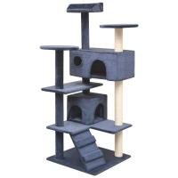 vidaXL Rascador de Gatos con Poste Rascador Sisal Altura 125cm Mascotas Color Beige,  Gris,  Azul oscuro y mas - details 2