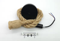 Lámpara Colgante De Hemp Rope Vintage Retro E27 AC 85-265V Decoración Industrial Para Hogar Restaurante Lámpara Edison Hanglamp - details 1