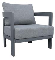 Conjunto de Terraza de Aluminio Gris | Mesa  duradera con Tablero de Piedra Sincronizada |Ideal para 5 Personas - details 2