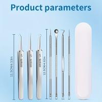 Kit De 3/5/8 Piezas De Pinzas Para Extraer Puntos Negros Curvas Herramienta Profesional De Limpieza Facial Para Eliminar Acné Y Blemishes De Acero Inoxidable - details 3