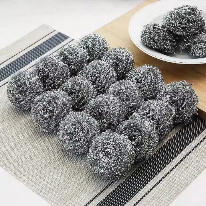 20pcs Stainless Steel Wire Scrubbers - Non-Electric Multipurpose Cleaning Brushes for Kitchen, Bathroom, and Industrial Use - 1