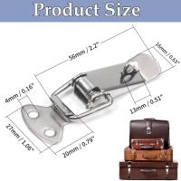 Allecto - RVS Spanningsluiting - 4 stuks - Veerbelast - Zilver - Gereedschapskist - Kist clamp dop lock - Tuimelvergrendeling - Roestvrijstalen lade - Geschikt voor kast - details 3