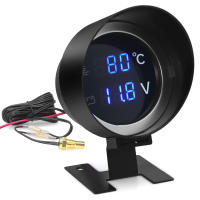 Gauge De Temperatura Digital LED Redonda Para Coche Camión 12V 24V Medidor De Voltaje Y Temperatura 2 En 1 Para Motocicleta - details 4