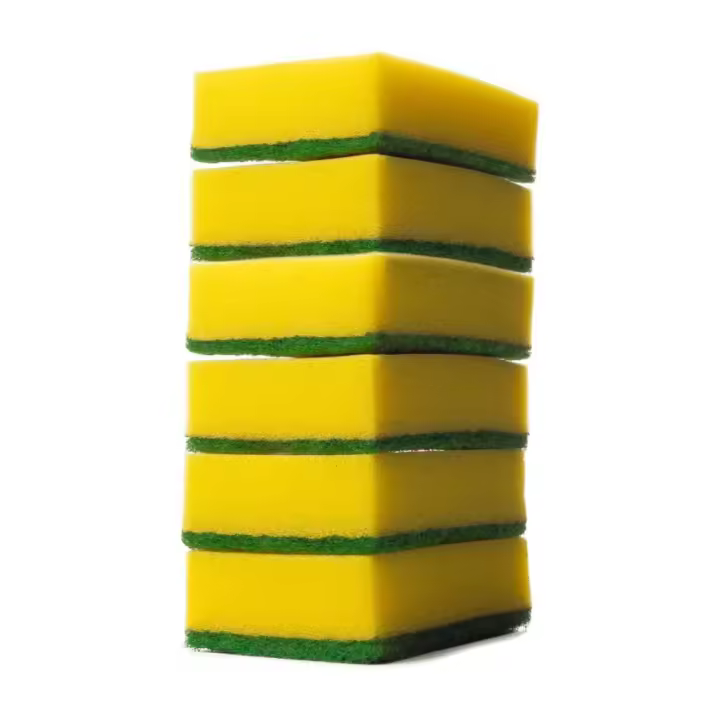 Estropajo Fibra Verde Extra Blancoplata 8x12cm - Pack de 6 Unidades - Alta Abrasión, Resistente y Duradero - Limpieza de Cocina - 1