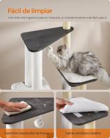 Torre para Gatos de 165 cm con 5 Postes Rascadores, Cojines Lavables, Plataforma y Cueva, Mueble de Interior para Gatos, Gris Niebla - details 4