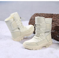 Botas De Tobillo Para Mujer Invierno Botas De Nieve Al Aire Libre Botas De Camuflaje Con Pluma Gruesa Botas De Senderismo Con Plataforma Botas De Tacón Bajo Material De Suela De Goma Talla Verdadera - details 13
