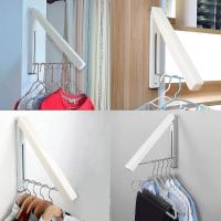 Perchero plegable para exteriores, perchero de pared para dormitorio (1 unidad, blanco) - details 2