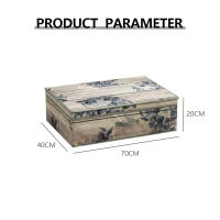 Caja de almacenamiento retro a prueba de humedad con impresión digital, caja de almacenamiento de ropa con patrón de bambú, caja de almacenamiento de ropa para el hogar de gran capacidad, caja de almacenamiento de pantalones, artefacto, armario, edredón, - details 1
