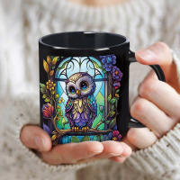 Taza De Cerámica De 11oz Con Diseño De Buho Y Fantasma Para Halloween Para Casa Escuela Oficina Regalo De Fiesta De Casa - details 0