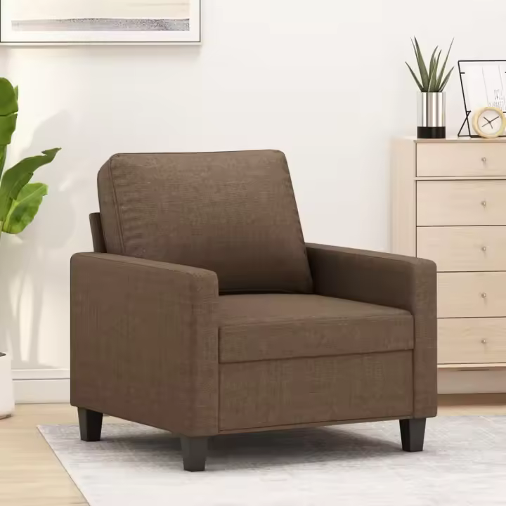 vidaXL Sillón de tela marrón 60 cm - 1