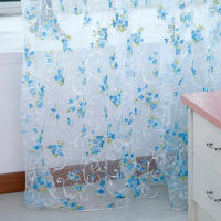 Cortina De Verano Flor De Fénix 100x200cm Cortina Gauzosa Delgada Para Ventana Decoración Floral Cortina De Puerta Con Efecto Negro - details 16