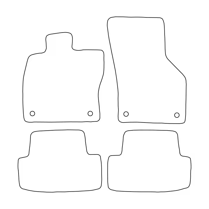 Juego de alfombrillas de terciopelo para Audi S3 8V 2013- - acabado negro - 1