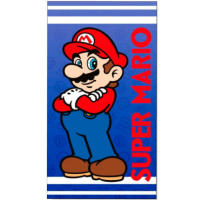 Toalla Super Mario de Playa y Casa de  Algodón 100% Infantil, Licencia 100% Oficial, Color Azul, 70 x 140 cm, New Import - Kiglam - details 0