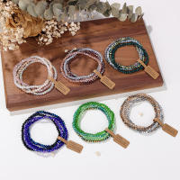 Pulsera de moda para Mujer Juego de 4 pulseras de Cristal Chapado en color para Mujer Juego de GIFT De Fashion Vintage para Novias Joyería de mano Gift para Mujer 19cm - details 0