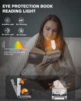 Lámpara de lectura, luz de libro para leer en la cama, luz de lectura recargable con 2 modos de sincronización, 3 modos de color y 5 niveles de brillo regulables, adecuada para niños, lectores nocturnos - details 4