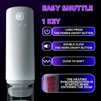 HESEKS Juguetes Para Adultos Para Hombres Doble Automático Telescópico Con Voz Y Calor Vagina Silicón Función Eléctrica - details 9