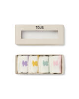 Set 4 calcetines de bebé colores Logo Tous - details 2