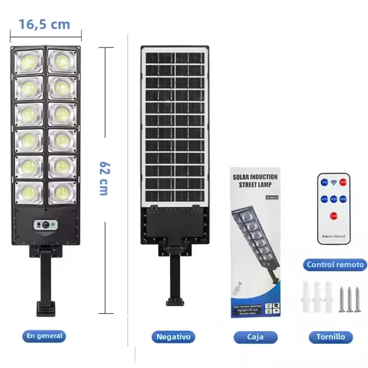 Lámpara Solar LED Para Calle Exterior Con Control Remoto Y 3 Modos Iluminación Solar Impermeable Para Jardín Y Puerta De Entrada Sistema De Iluminación Solar Auto Contenida - 1