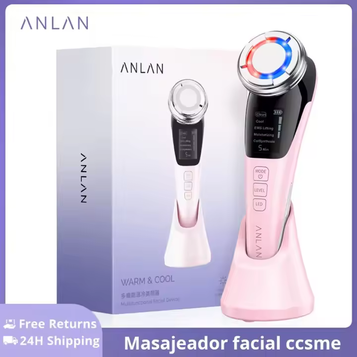 ANLAN Masajeador Facial Antiarrugas y Reafirmante 5EN1 Pro Maquina Estetica Antienvejecimiento Cuidado Facial Antiflacidez Limpieza Profunda con Algodón - 1